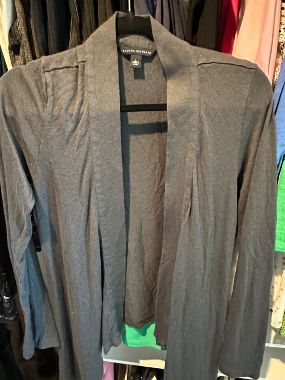 Banana Republic Gray Open-Front Lightweight Cardigan